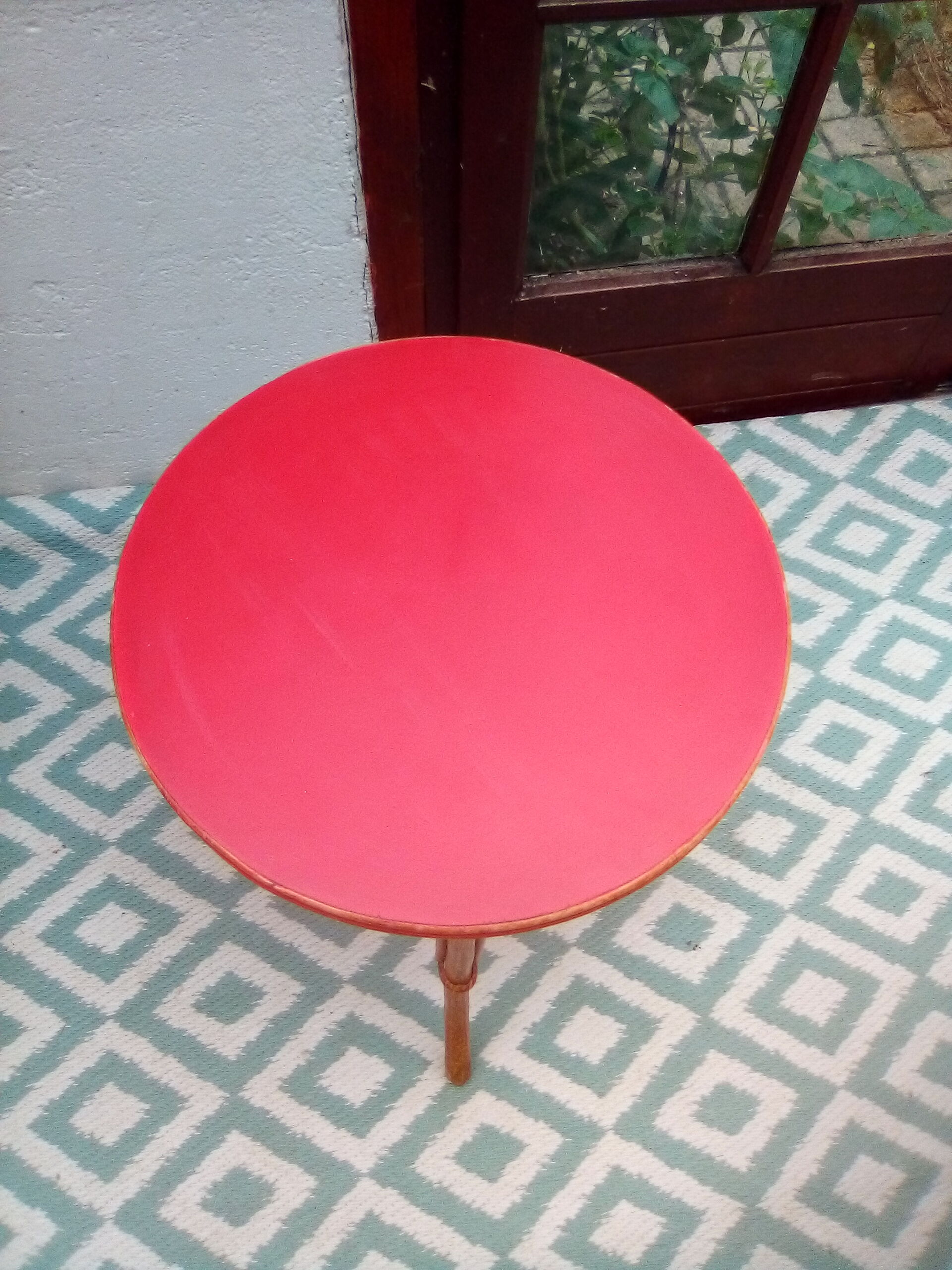 60s rattan coffee table