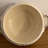 Soupière ravier and dish old blue porcelain Sarreguemines model Groseilles