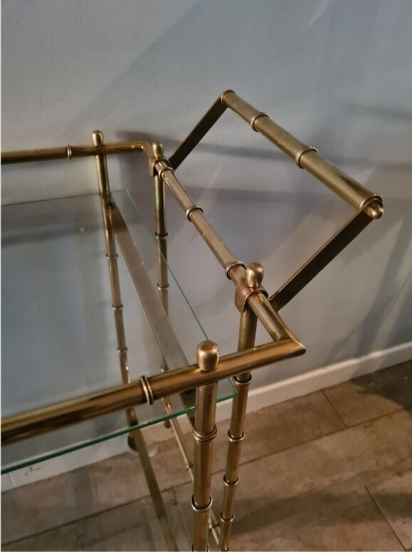 Bamboo brass rolling table 1970