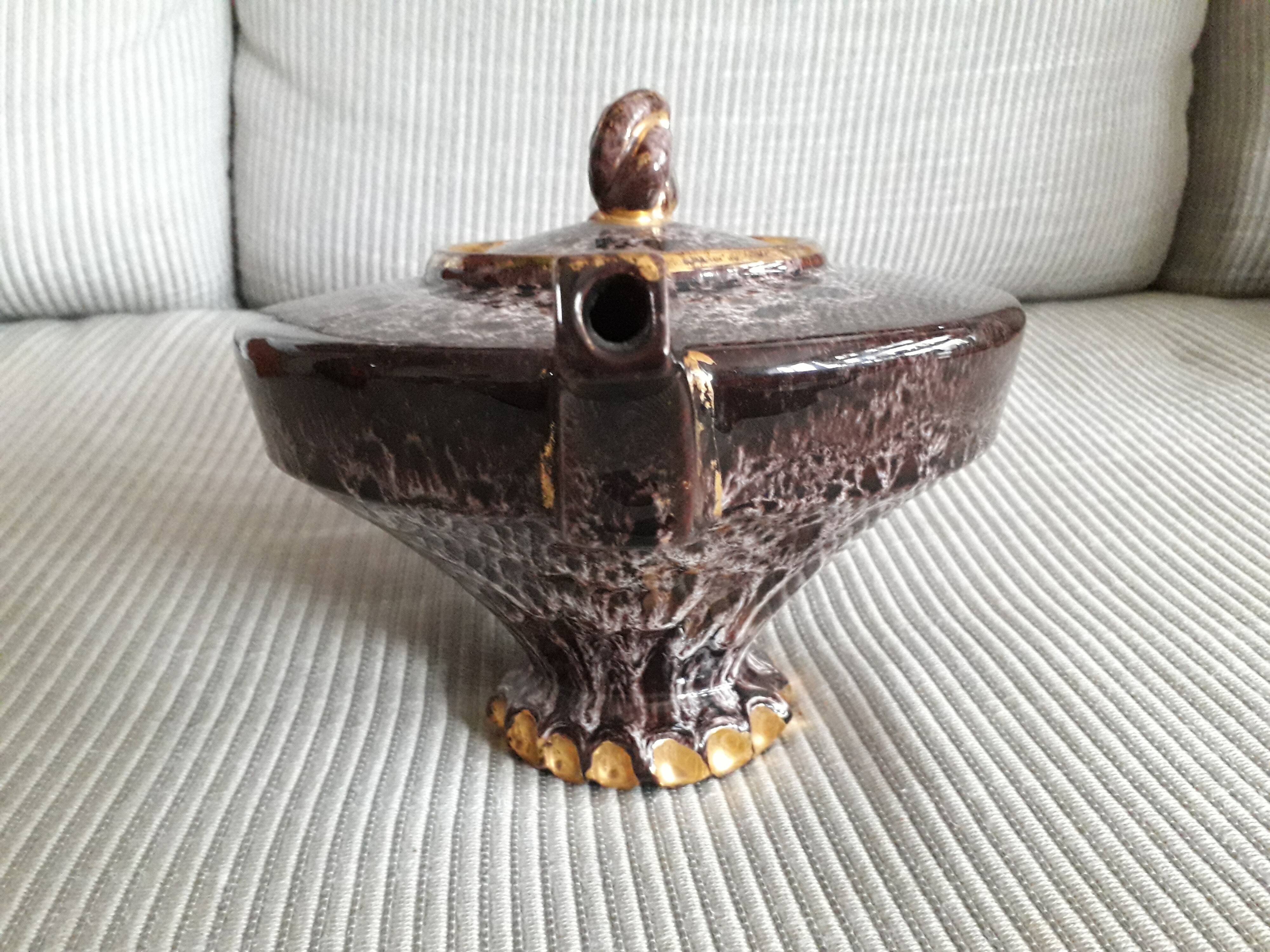 Very original rare Vallauris teapot signed Marius Giuge