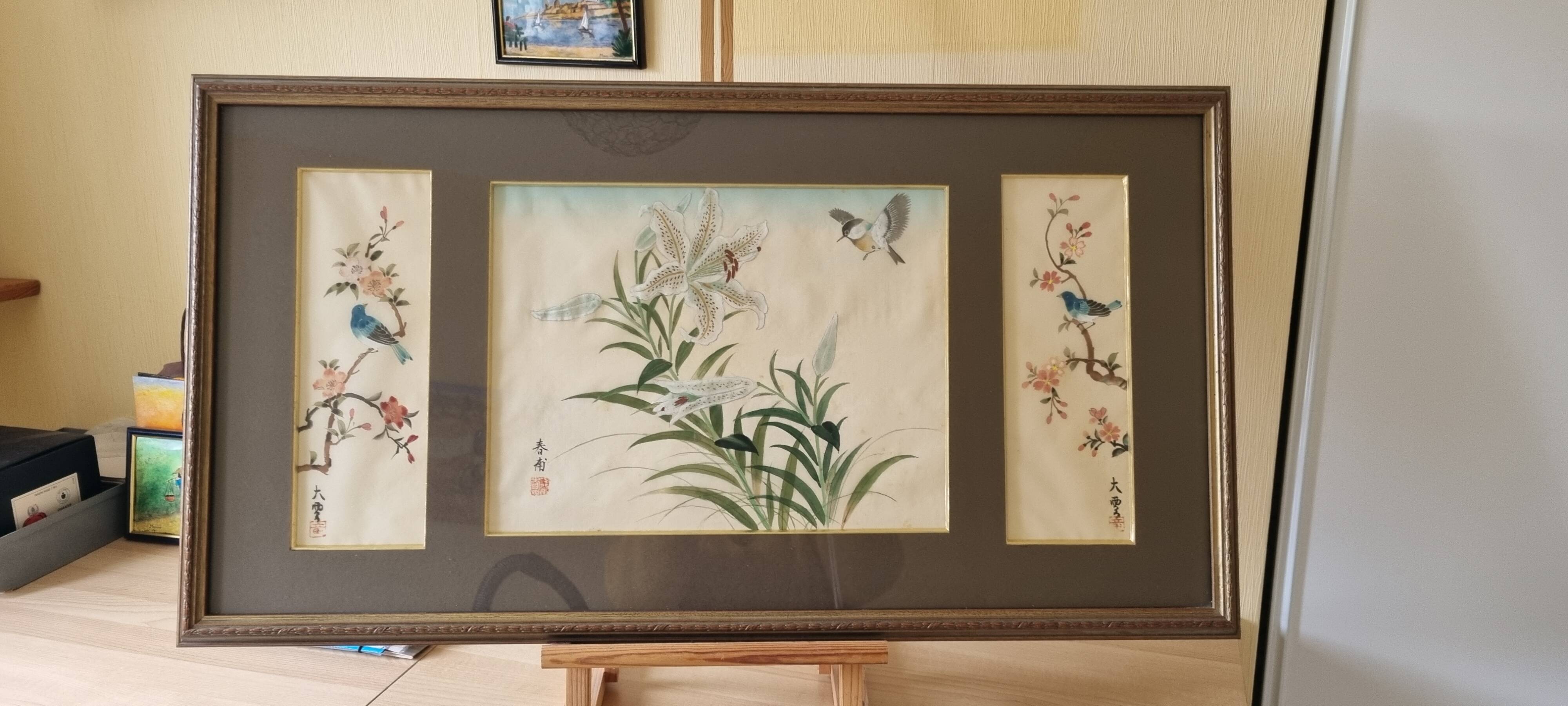 Vintage Chinese paintings on silk