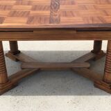 Set table and 4 chairs in walnut 1940