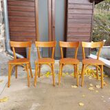 Set of bistro chairs, golden oak color