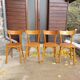 Lot de chaises bistrot couleur chêne doré
