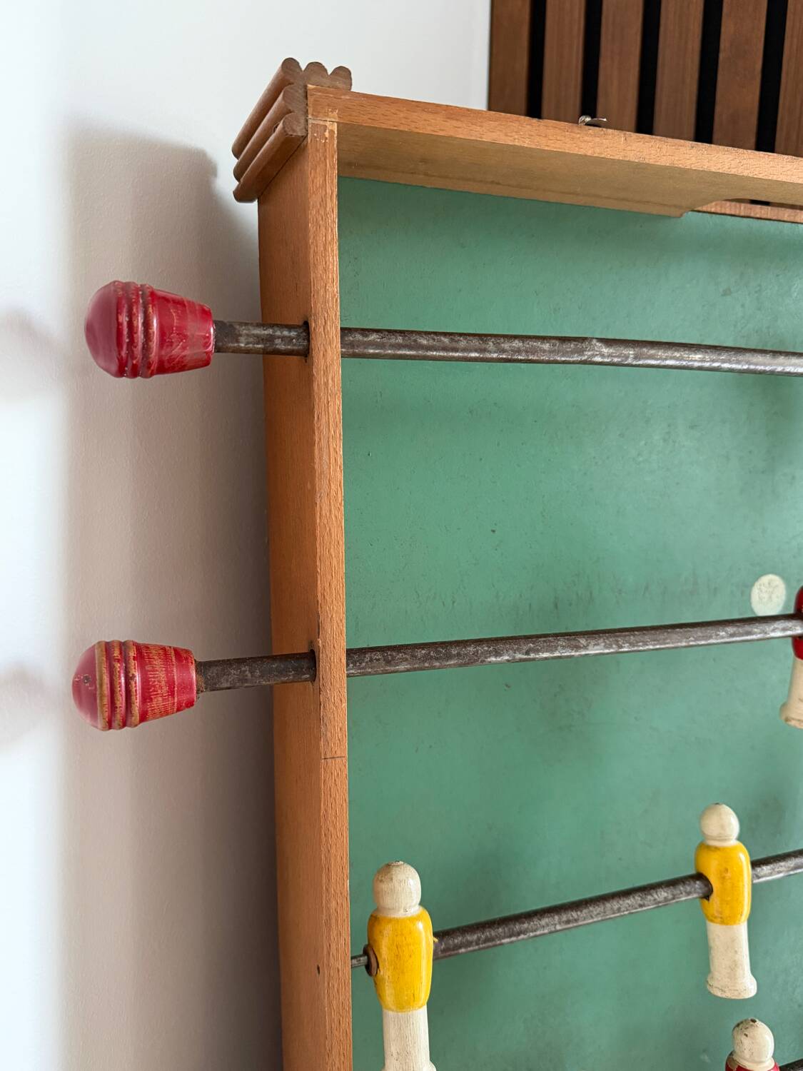 Vintage wooden folding foosball table