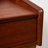Wall mounted teak and beech bedside cabinet, Set of 2