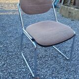 Vintage office chair with chrome base and fabric top