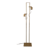 Golden halogen floor lamp 2 spots, chandelier Stella 1980