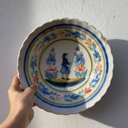Quimper ceramic hanging collector's salad bowl