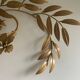 Hollywood regency Style Metal Gold Wall Light Sconce Floral 1970s, by Ledungs