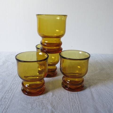 4 verres ambré Pernod