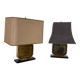 Pair of brass and gold-plated lamps by George Mathias, 1970