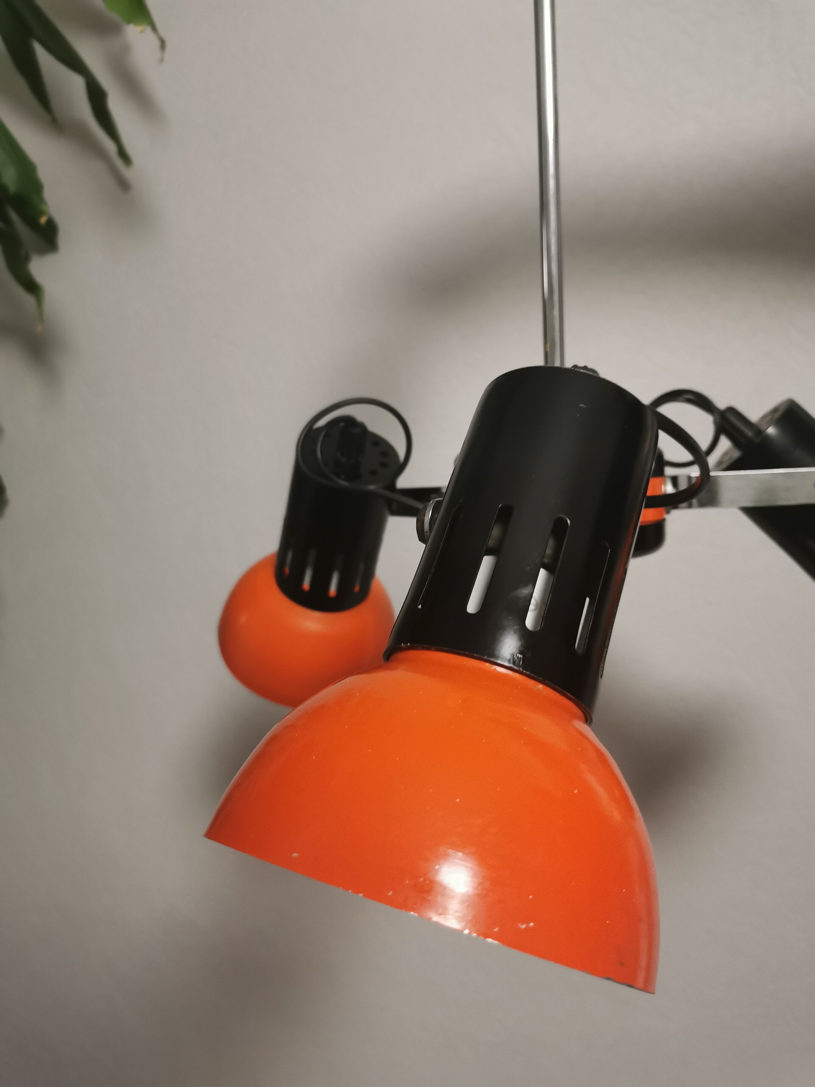 Hanging lamp 3 orientable spots, Aluminor France, 1970