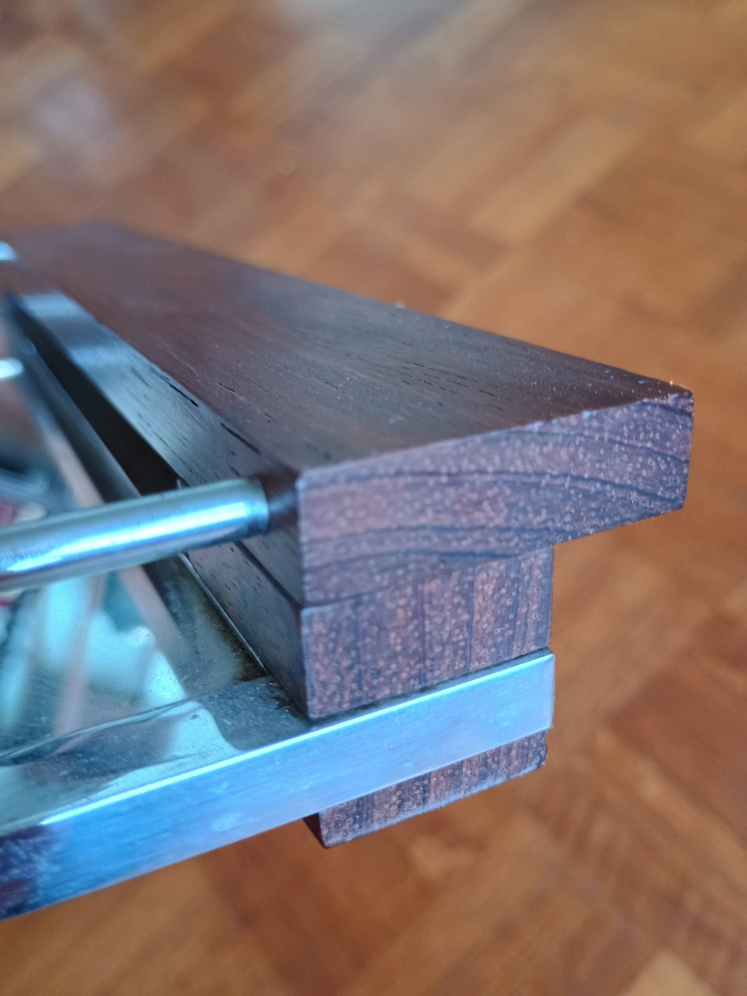 Modern tray - glass and rosewood - vintage