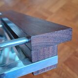 Modern tray - glass and rosewood - vintage