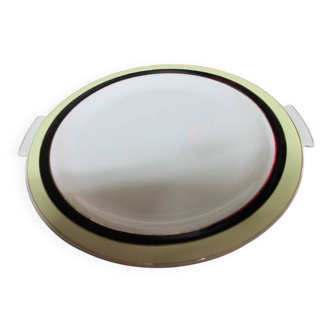 Plat à tarte ancien "Opaceline Texas jaune", années 50