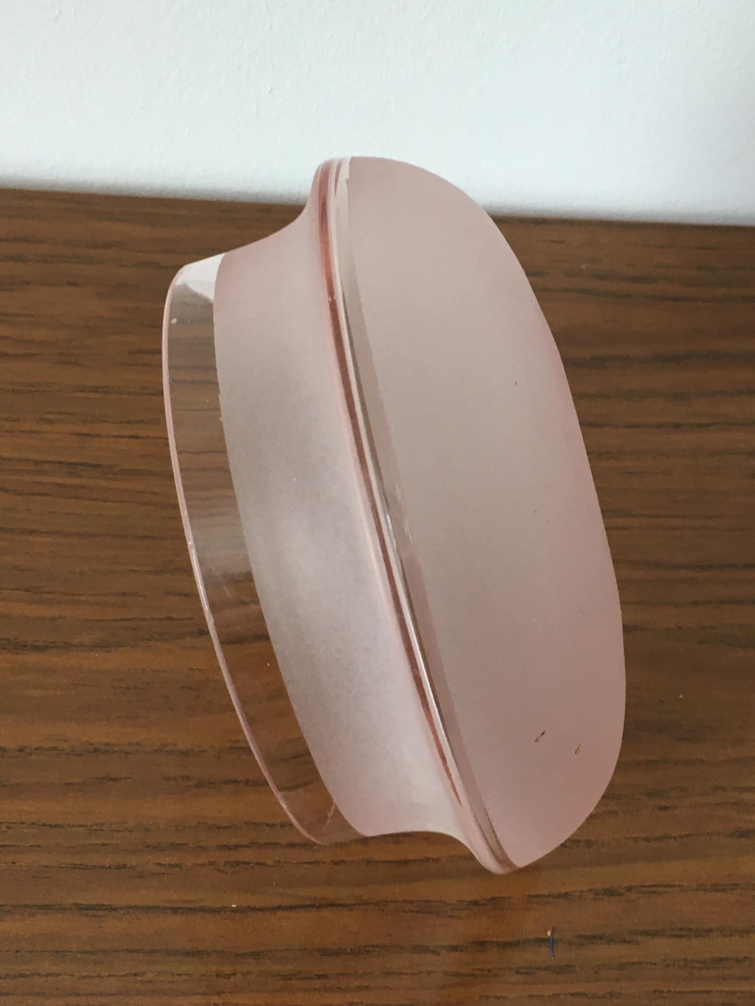 Opaque pink glass globe