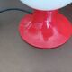 Table lamp orange metal with white opaline globe vintage 70s