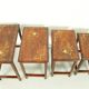 Italian Rosewood Nesting Tables with Copper Inlay