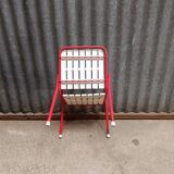 Red metal children's garden armchair