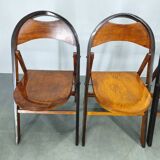 Set of Four Bauhaus Folding Chairs B751 by Ligna, Czechoslovakia 1930s