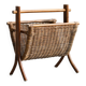 Vintage wicker and rattan magazine rack