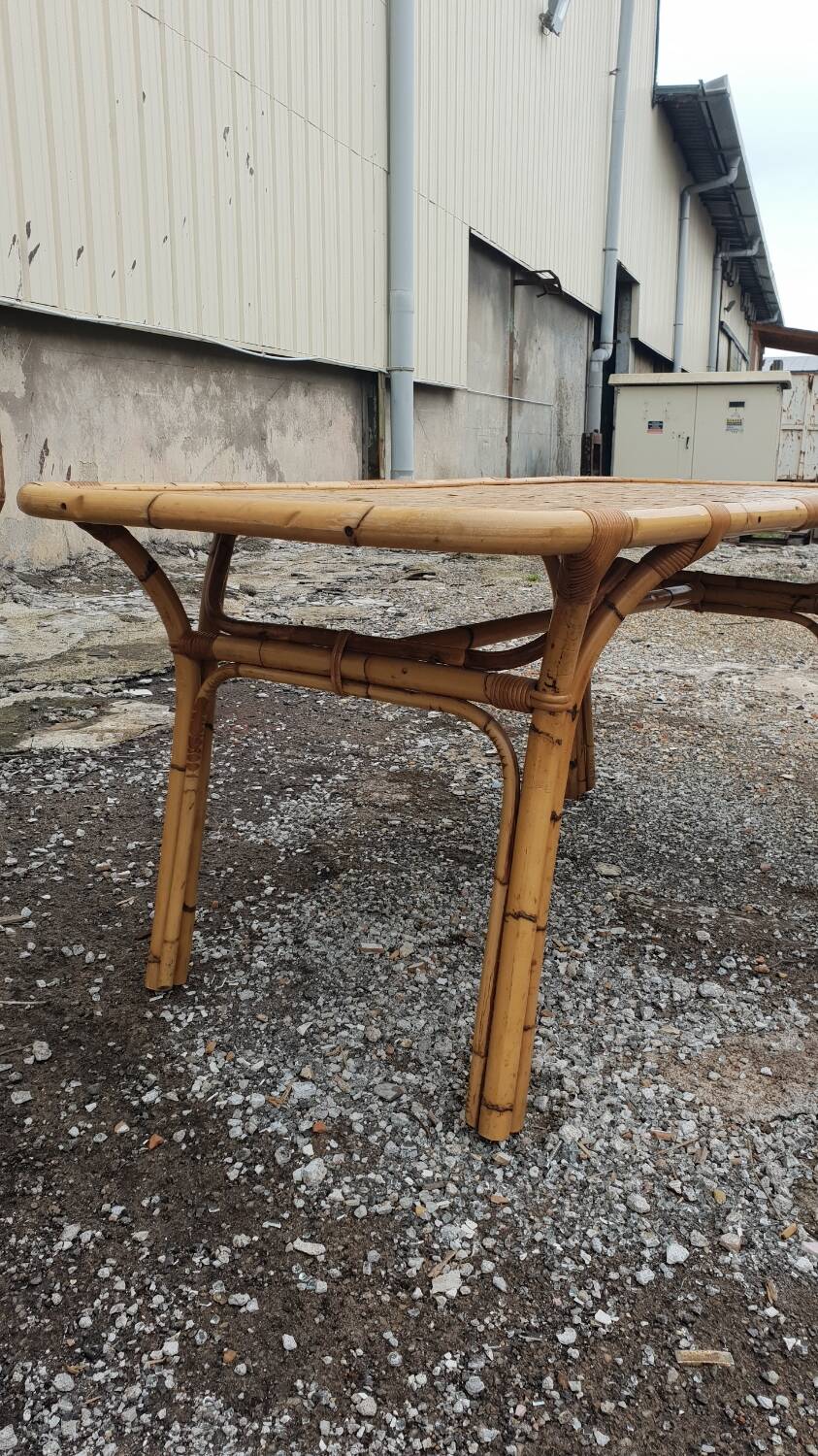 1970s rattan dining table