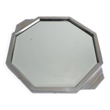 French Art Deco geometric octagonal Chrome and Mirrored Plateau, circa 1930