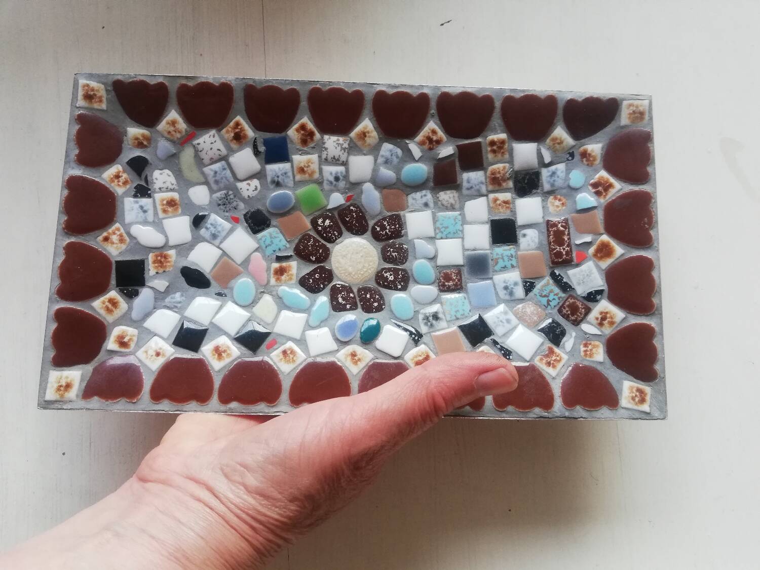 Petit plat de service mosaïque Vintage