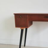Vintage teak desk on black legs