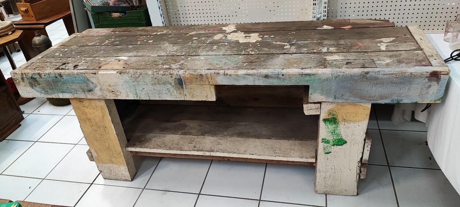 Vintage wooden workbench