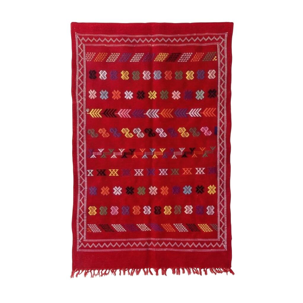 Small ethnic red Berber rug 90x140 cm