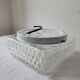 Square molded glass ceiling light "diamond point"