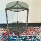 Chromed side table and double shelves