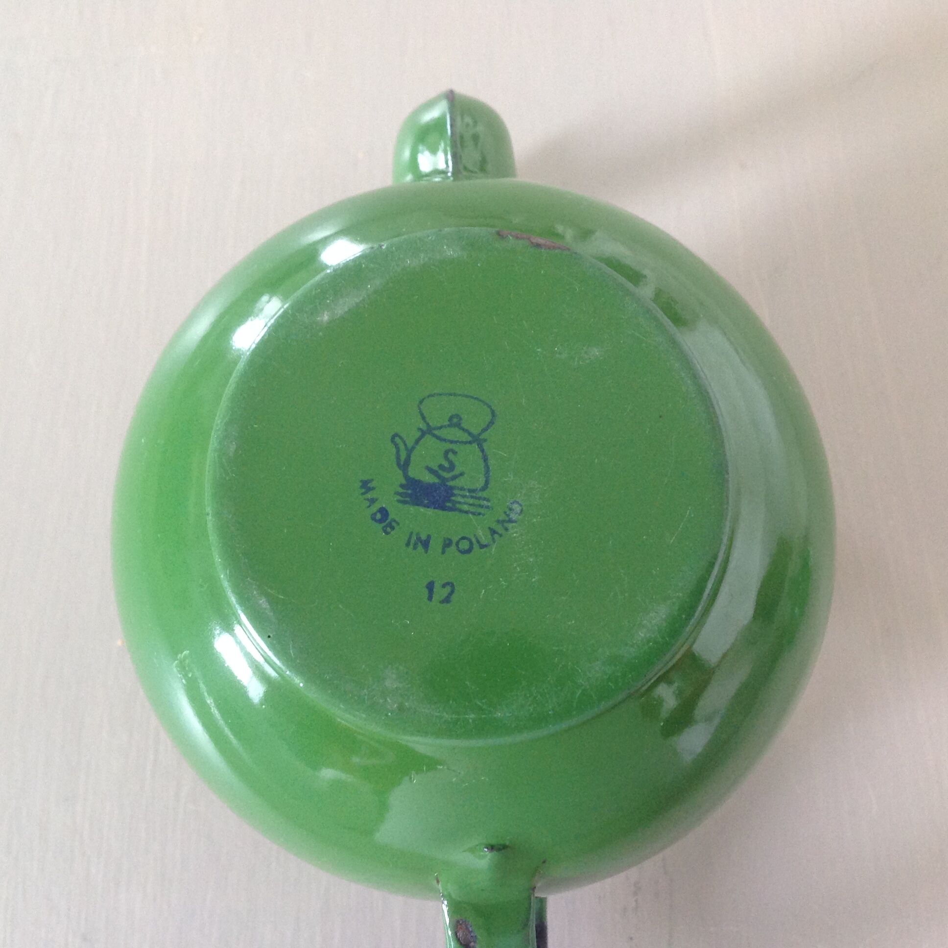 Enamelled teapot