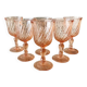 6 Vintage pink stemmed glasses, Rosaline Luminarc