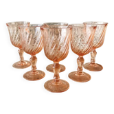 6 Verres à pied rose Vintage, Rosaline Luminarc