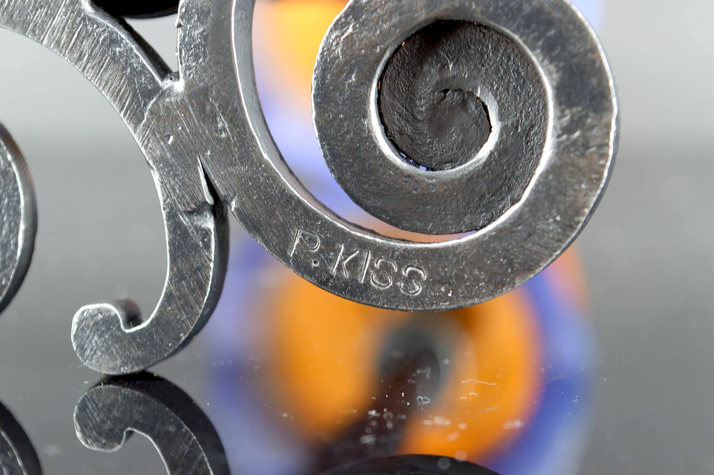 Wrought Iron Lamp, Paul Kiss and Muller Frères, France, Art Deco, c. 1920