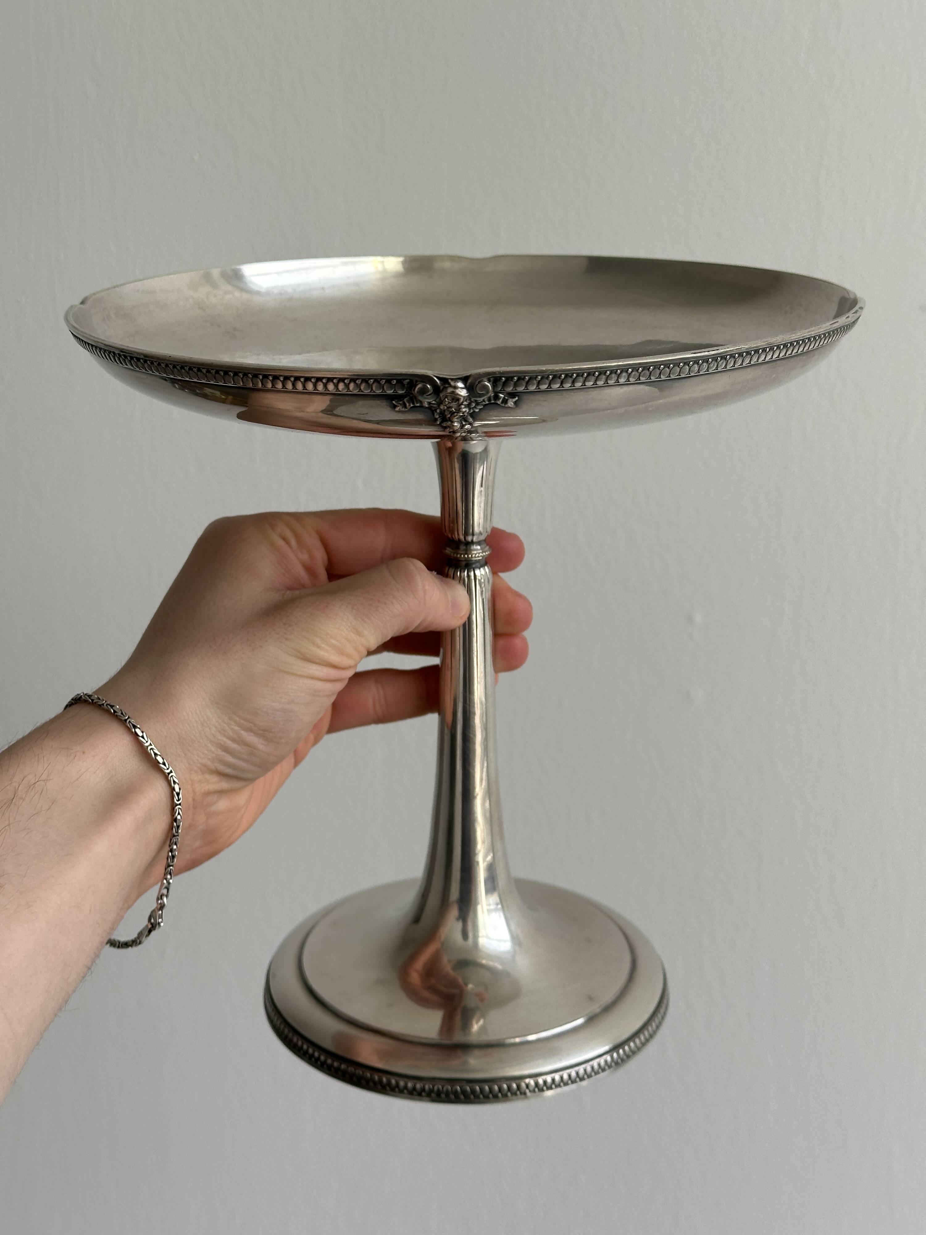 Antique silver-plated metal cup