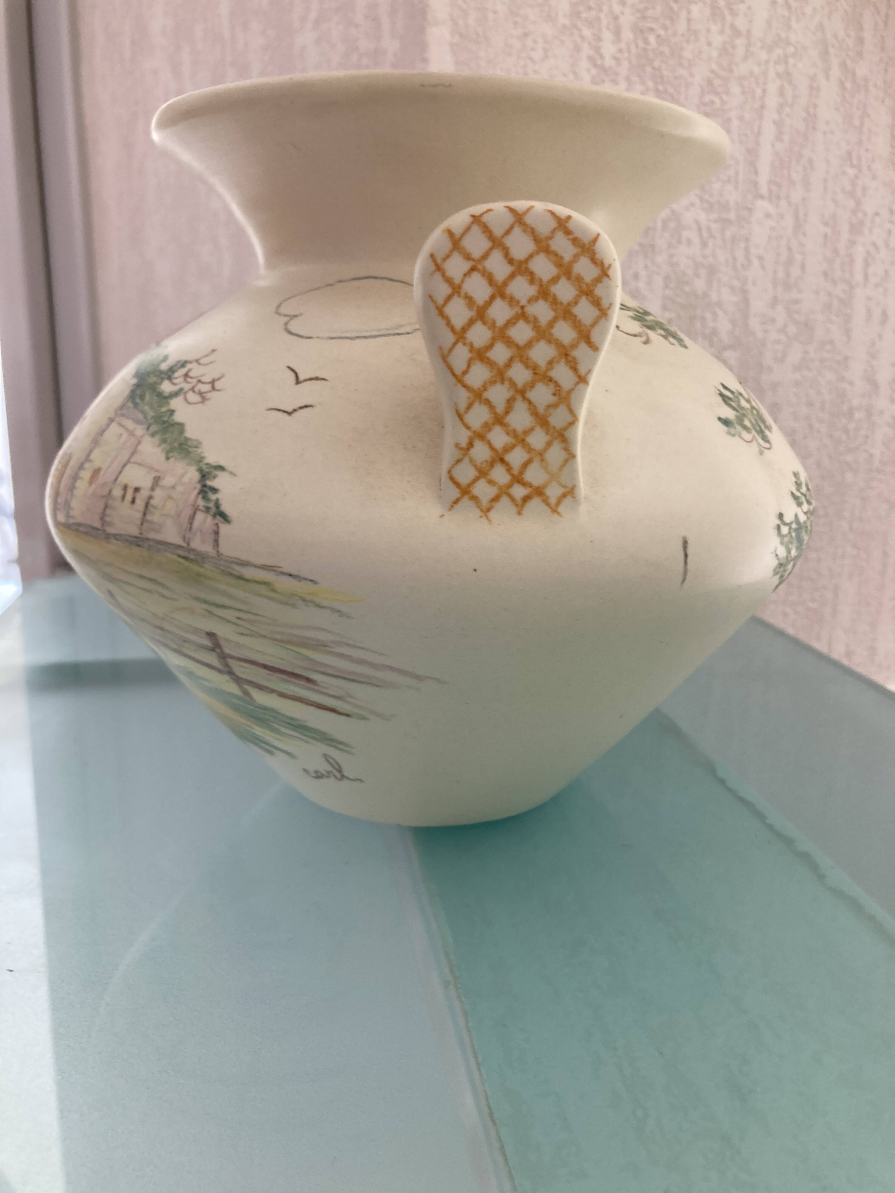 Vase with an original shape signed CERART from Monaco, 1950s-60s.