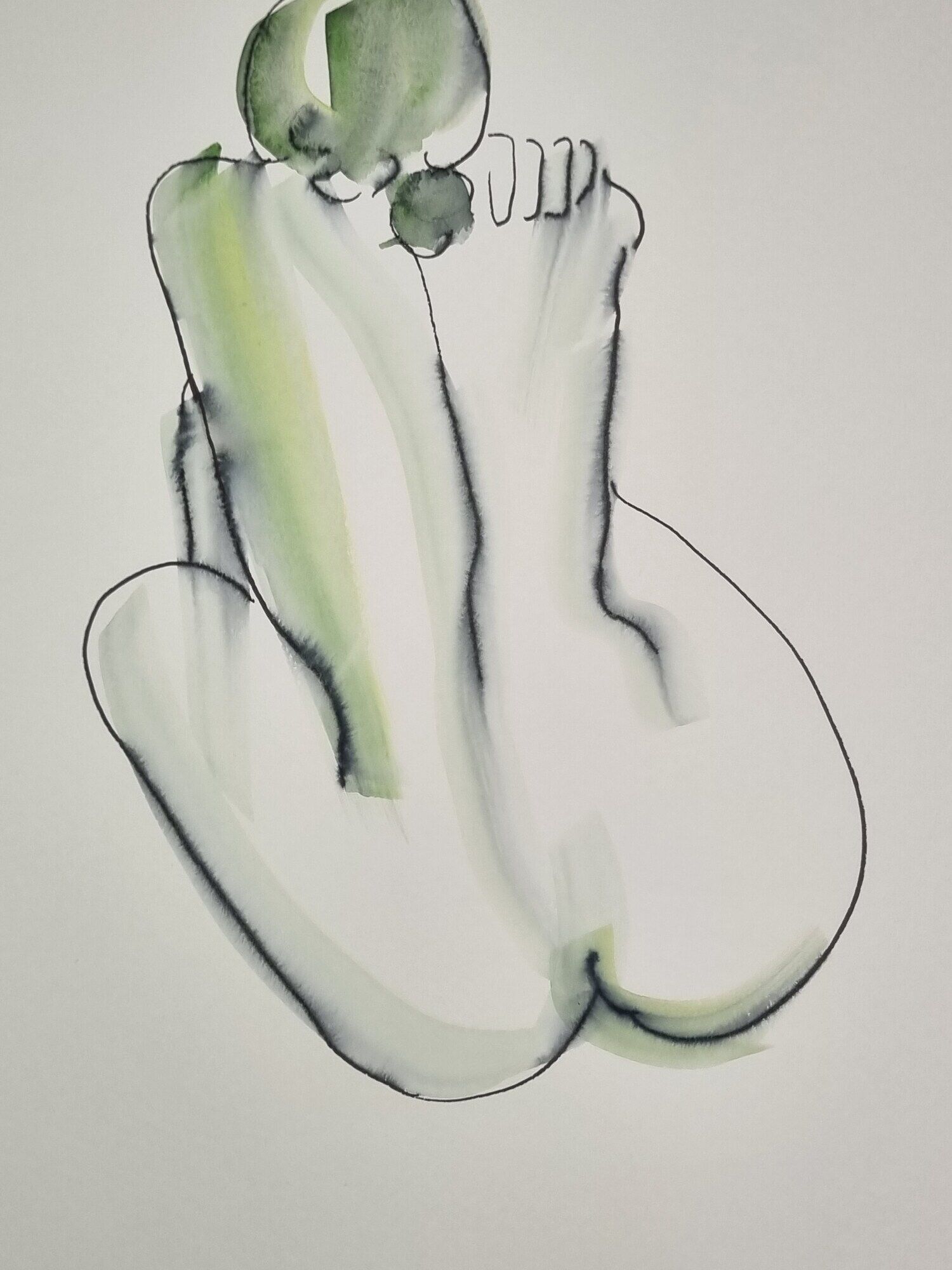 Study of nude back 02, French school of the twentieth century, 41 x 33 cm