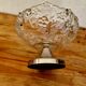 Vintage glass fruit bowl on a stand from the 60s/70s.