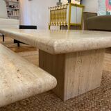 2 tables basse en travertin gigogne