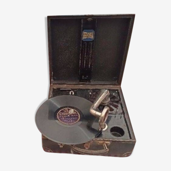 Gramophone Nirona années 30 parfait état avec disques et aiguilles