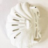 White enameled cast iron soap dish