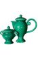 Ceramic glazed green jug and sugar bowl set, Vallauris