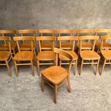 13 vintage wooden bistro chairs 1950 1960