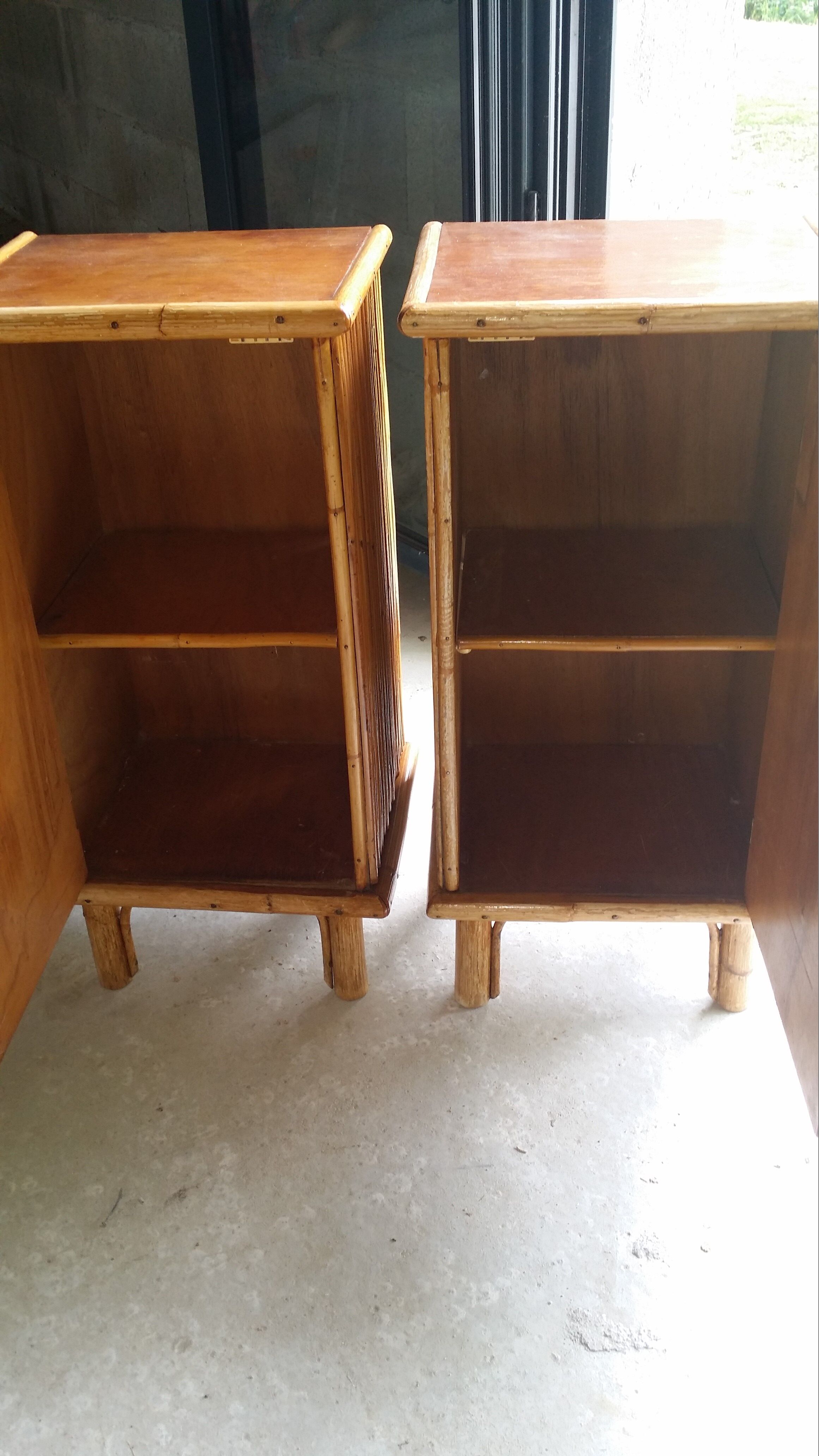 Pair of rattan bedsides