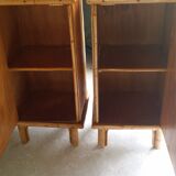 Pair of rattan bedsides