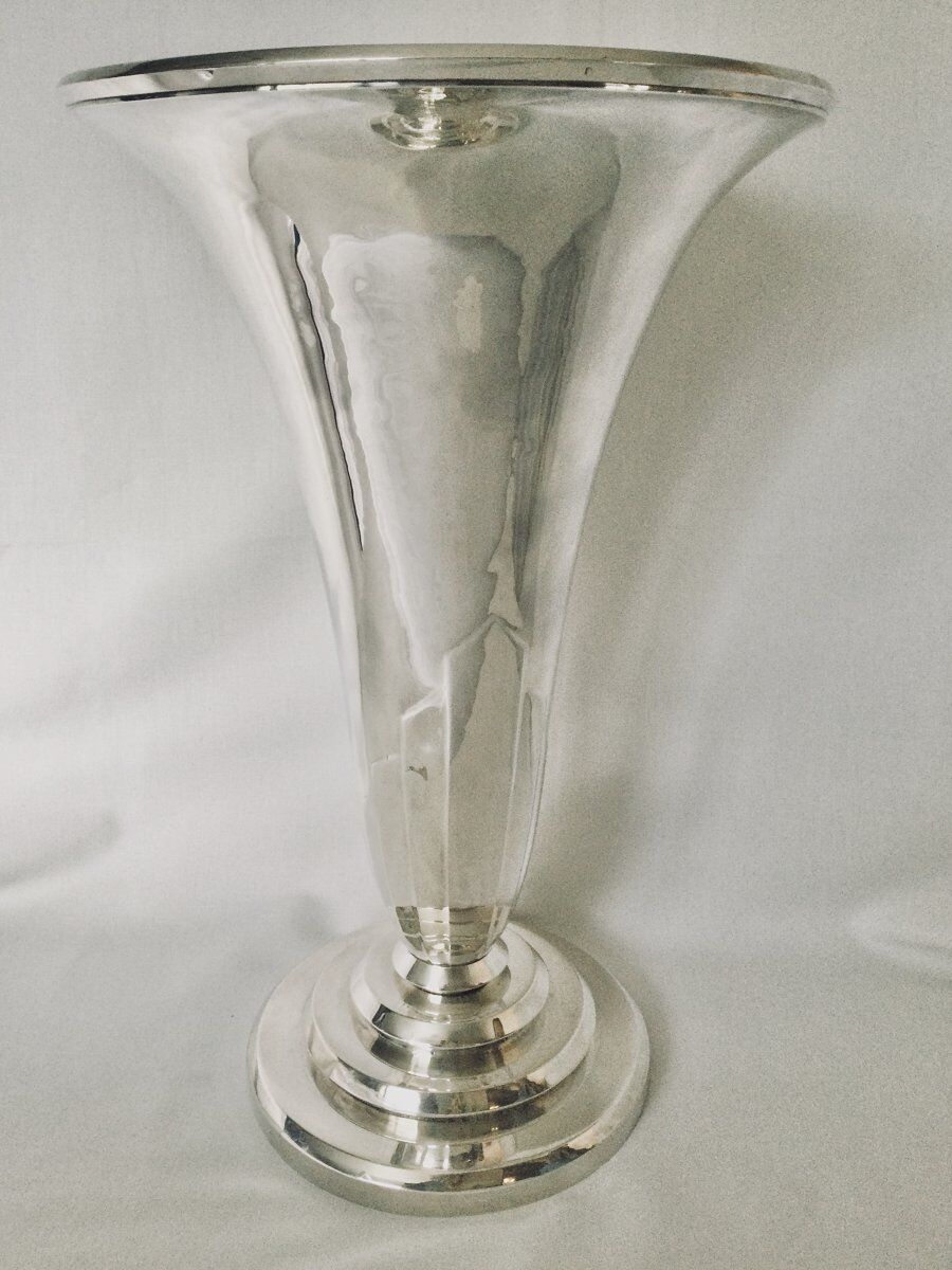 Art Deco silver vase Georges Lecomte